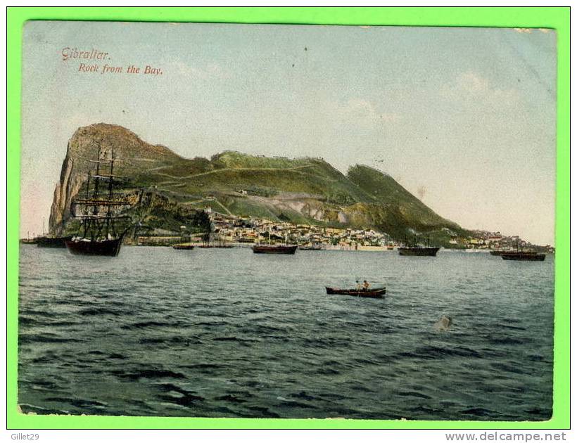 GIBRALTAR - ROCK FROM THE BAY - ANIMATED WITH SHIPS - A. BENZAQUEN - - Gibraltar