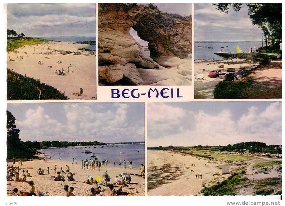 BEG MEIL -  Le Port, La Roche Percée, La Grande Plage, La Plage Des Oiseaux Et La Plage  Kerambigorn - N°  MX 2440 - Beg Meil