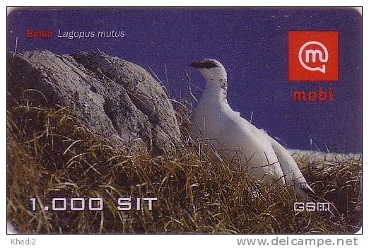 Télécarte Prépayée De Slovénie - ANIMAL - Oiseau Lagopede - Grouse Bird - Schnee Huhn Vogel Telefonkarte - 44 - Slowenien