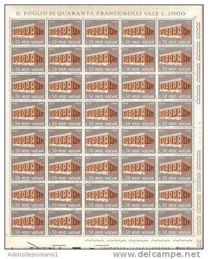 38)SERIE EUROPA UNITA DEL 1969 IN FOGLI INTERI NUOVI DEL VATICANO - Gebruikt