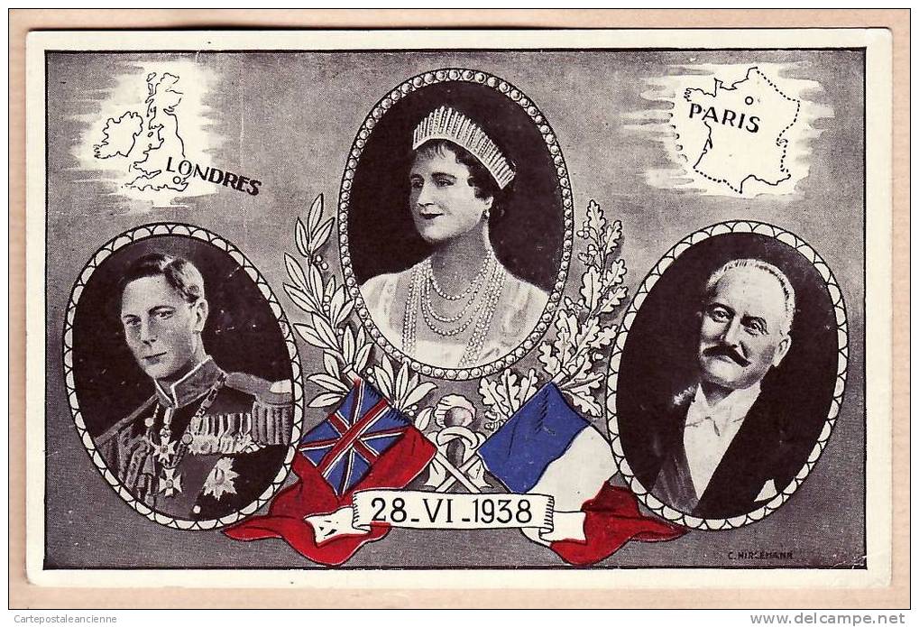 PARIS LONDRES 28.06.1938 CARTE SOUVENIR PROFIT SOLDATS NECESSITEUX BENEFIT NECESSITOUS SOLDIERS BRITISH INSTITUT /2402A - Receptions