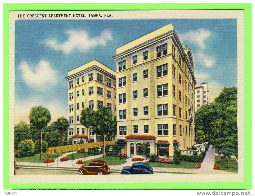 TAMPA, FL - THE CRESCENT APARTMENT HOTEL - ANIMATED WITH OLD CARS - - Tampa