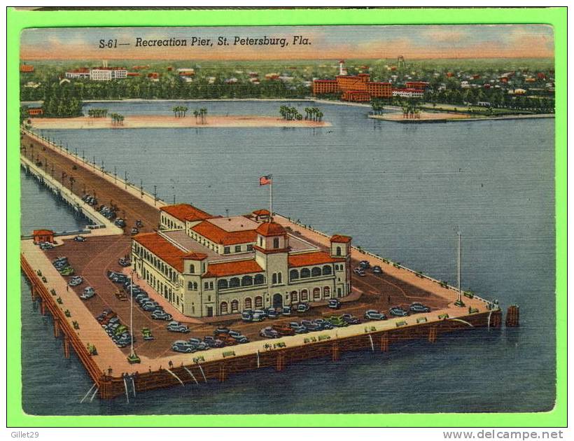 ST. PETERSBURG,FL. - RECREATION PIER - ANIMATED WITH OLD CARS - - St Petersburg