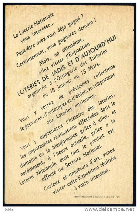 Prospectus (affichette) Pour L'expo De 1943 « LOTERIES DE JADIS Et D'AUJOURD'HUI ». - Billets De Loterie