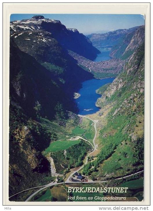 ** BYRKJEDALSTUNET ** AERIAL VIEW. NORSK FLY. SENT VERY FINE PC! - Norway