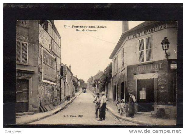 92 FONTENAY AUX ROSES Rue De Clamart, Animée, Restaurant Grillot, Billard, Ed BF 67, 191? - Fontenay Aux Roses