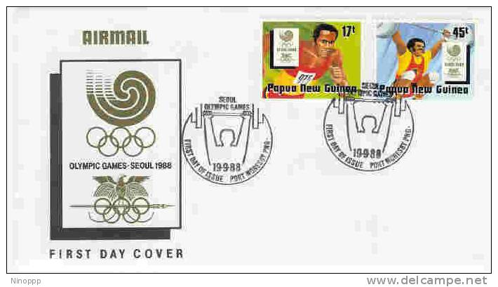 Papua New Guinea  1988 Olympic Games  FDC - Papua New Guinea