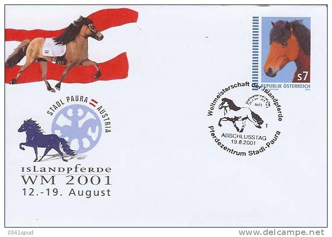 2001 Autriche Entier Postal   Hippisme Horse-Racing Ippica - Hípica