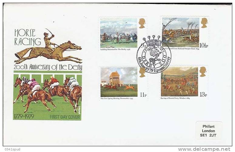 1979 Grand Bretagne FDC  Hippisme Horse-Racing Ippica - Horses