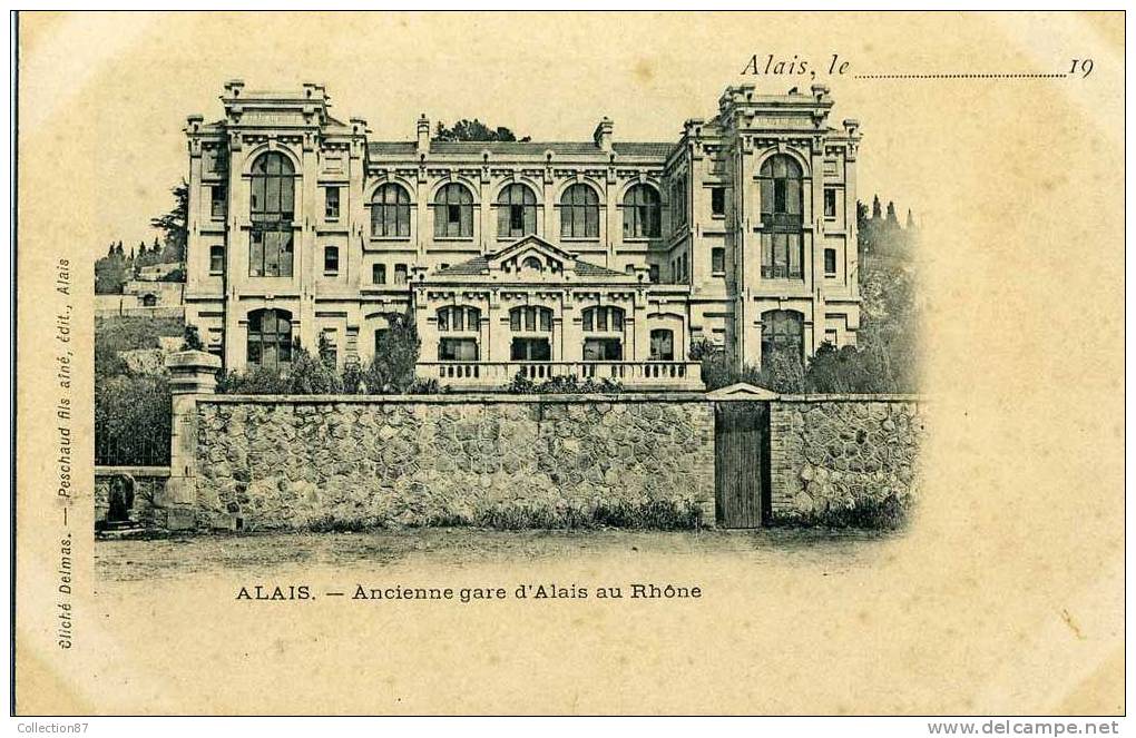 30 - GARD - ALAIS Ou ALES - ACIENNE GARE D'ALAIS Au RHONE - CLICHE 1900 DOS SIMPLE - RARE - Alès