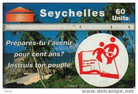 SEYCHELLES 60 U SCHOOL  WOMAN CHILD CHILDREN  CARTOON BEACH SCENE 1997 L & G  CODE 711M SEY-43  READ DESCRIPTION !! - Seychellen