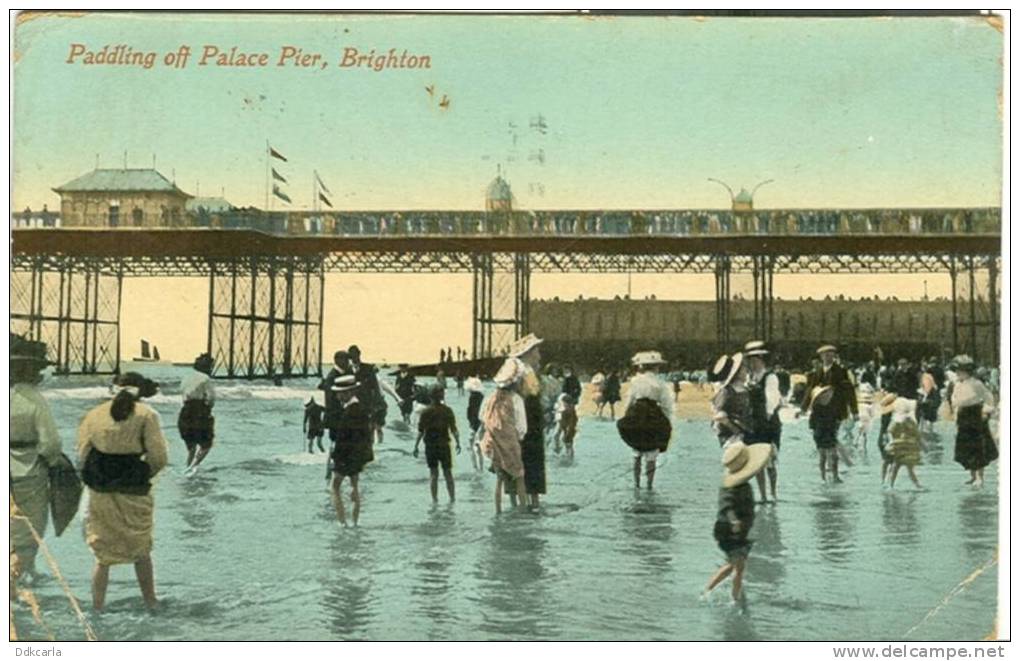 Brighton - Paddling Off Palace Pier - Brighton