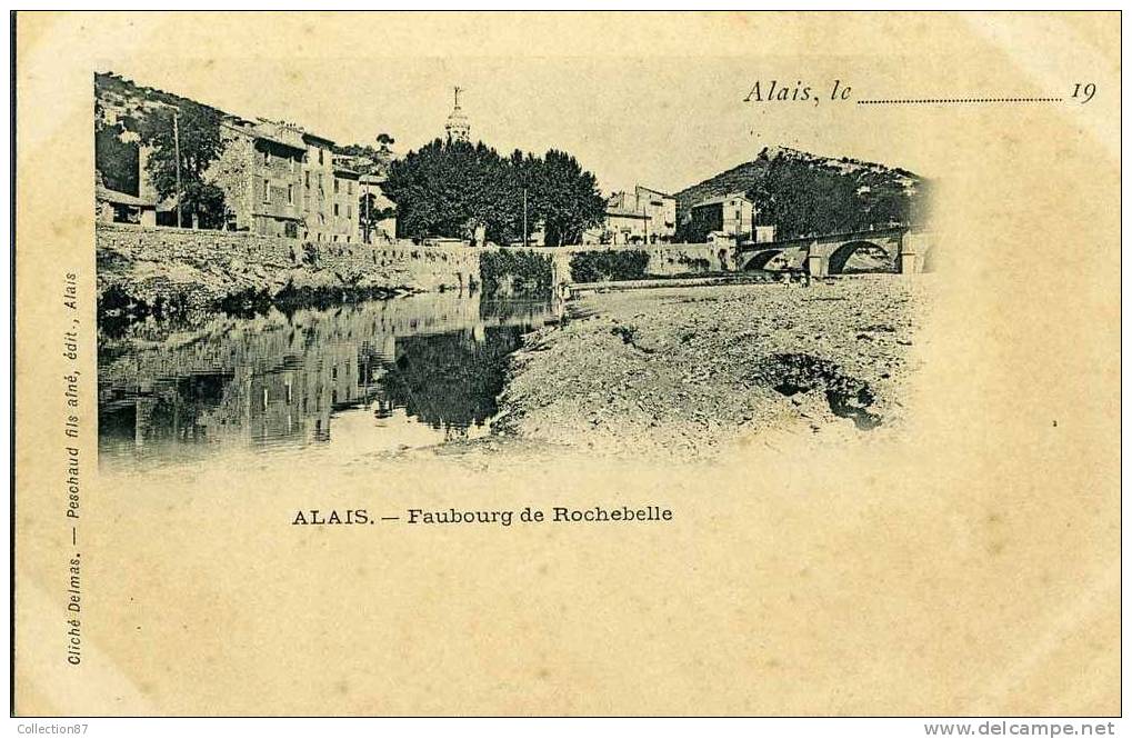 30 - GARD - ALAIS Ou ALES - FAUBOURG De ROCHEBELLE - CLICHE 1900 DOS SIMPLE - RARE - Alès