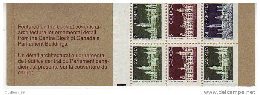Postage Canada / Carnet Des "Edifices" 1985 - Libretti Completi