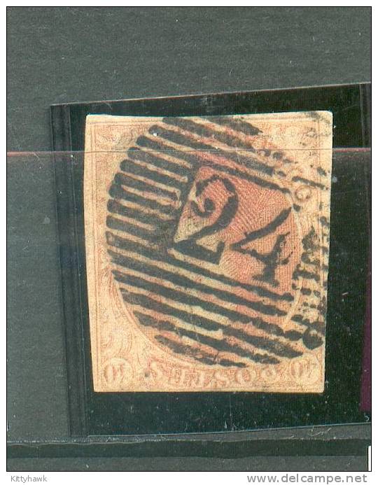 BEL 4 - YT 8 (5?) Obli Le Timbre Est Signé (?) - 1851-1857 Medallions (6/8)
