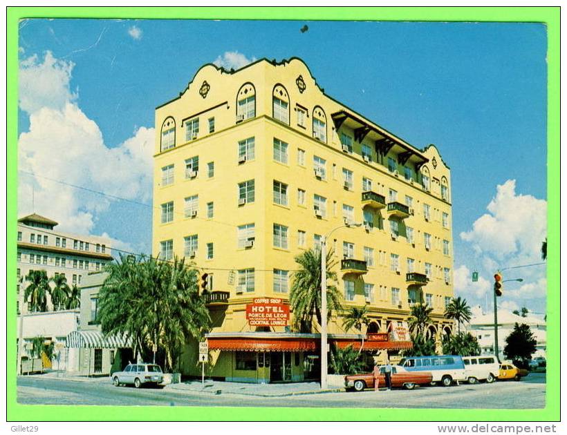 ST.PETERSBURG, FL - HOTEL PONCE DE LEON - SAMUEL F. BOND, MGR. - ANIMATED OLD CARS - - St Petersburg