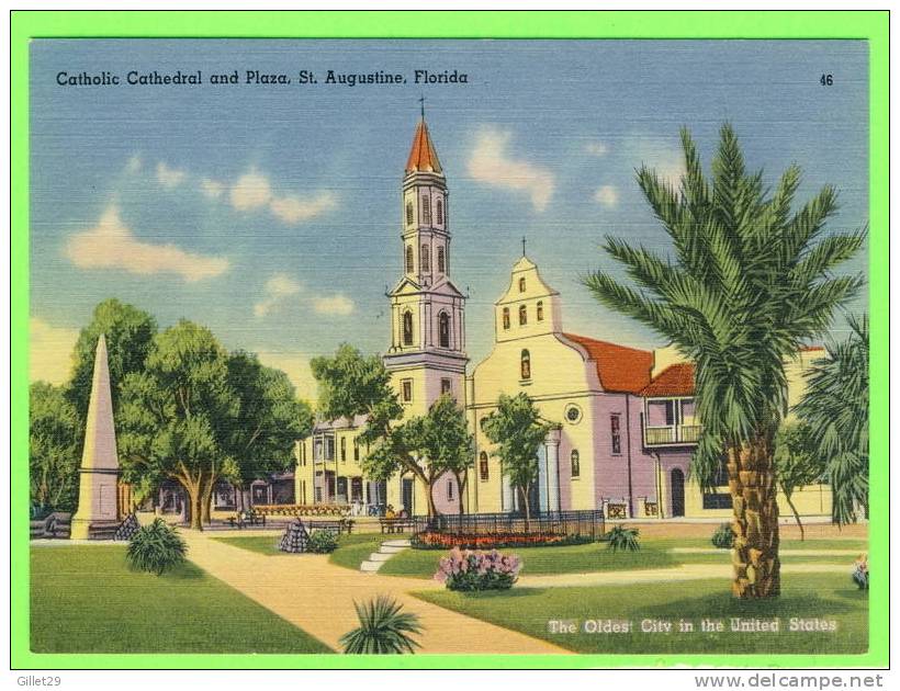 ST. AUGUSTINE, FL - THE ROMAN CATHOLIC CATHEDRAL AND PLAZA - - St Augustine