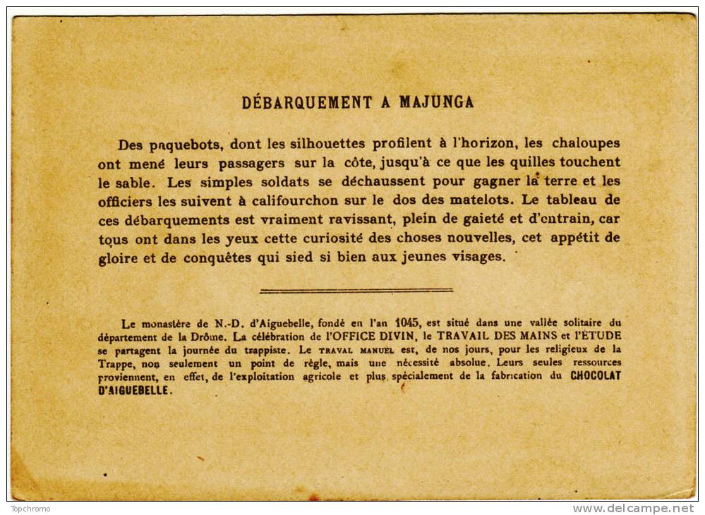 CHROMO Aiguebelle Expédition De Madagascar Débarquement à Majunga Militaria Mer Marins Paquebots - Aiguebelle