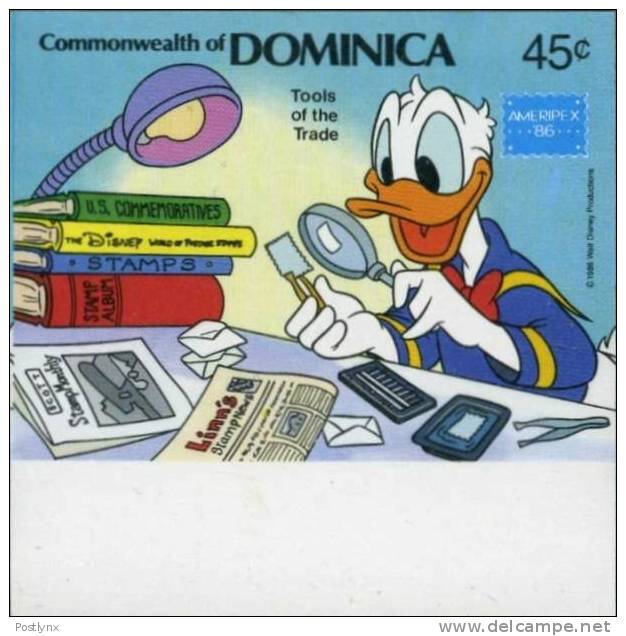 DOMINICA 1986 Disney Donald Duck Ameripex 45c, IMPERF.MARG    [non Dentelé Geschnitten No Dentado Non Dentella - Canards