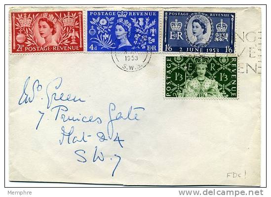 1953 Queen Elizabeth II Coronation Issue Complete Set  FDC  SG 532-5 - 1952-1971 Dezimalausgaben (Vorläufer)