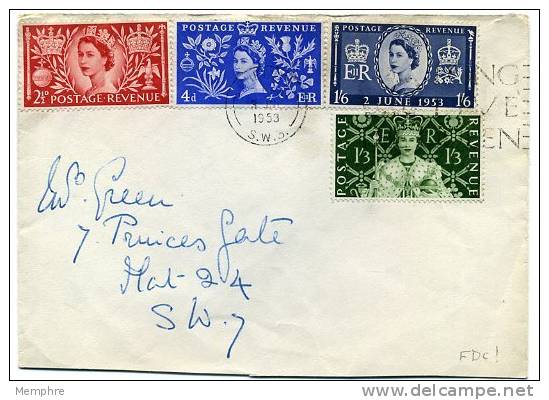 1953 Queen Elizabeth II Coronation Issue Complete Set  FDC  SG 532-5 - 1952-1971 Pre-Decimal Issues