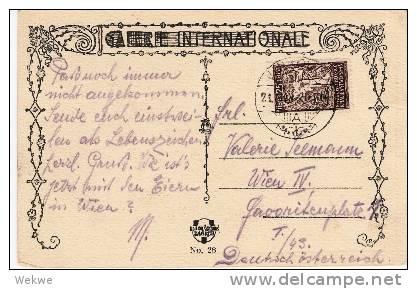 Yu025/ JUGOSLAWIEN -  Kettenbrecher 25 Para, Ungarnstempel 1921 (auf Ansichtskarte Mit Mädchen) - Briefe U. Dokumente