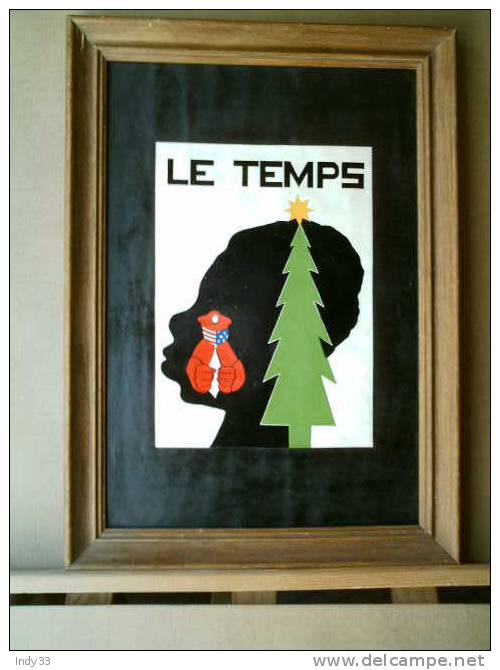 - PROJET D´AFFICHE DES ANNEES 1960 . GOUACHE SUR PAPIER ENCADREE - Gouaches