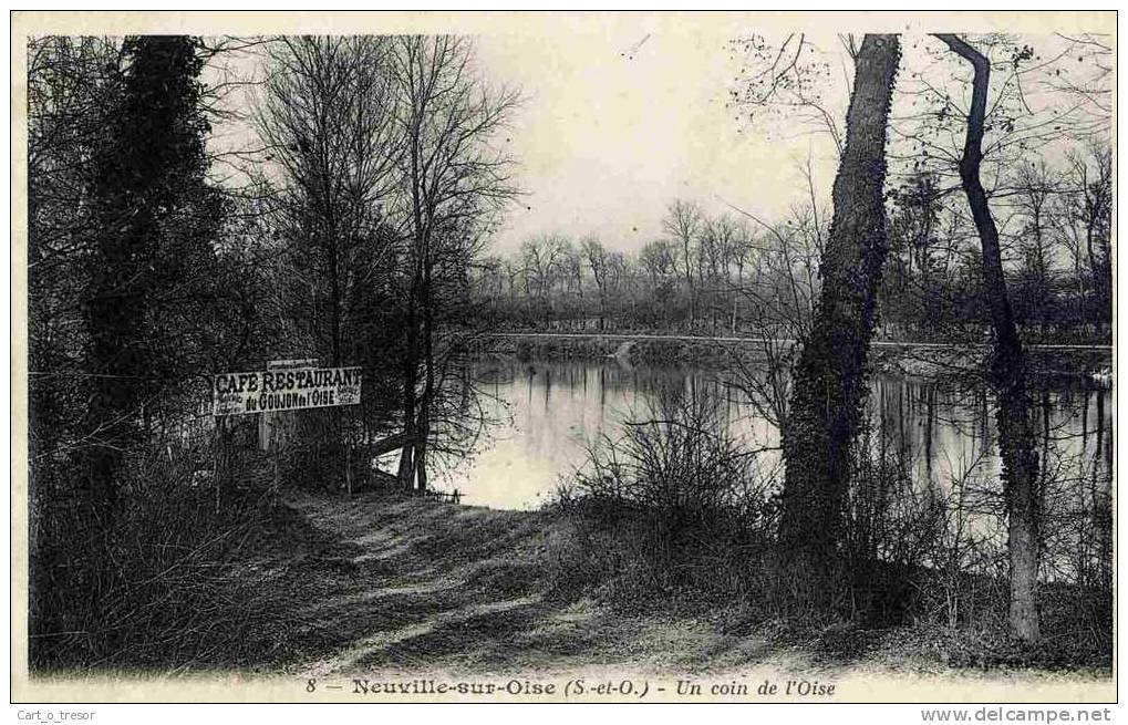 CPA 95 NEUVILLE SUR OISE UN COIN DE L'OISE CAFE RESTAURANT GOUJON SUR L'OISE - Neuville-sur-Oise