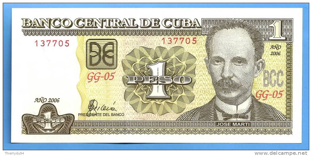 Cuba 1 Peso 2006 UNC Jose Marti Kuba 2006 Pesos Neuf Non Circulé. - Cuba