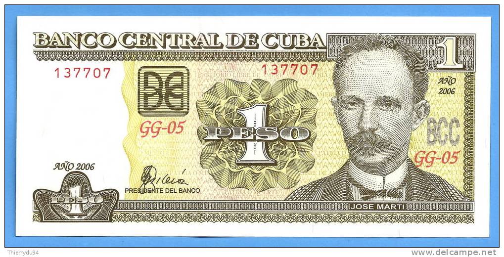 Cuba 1 Peso 2006 UNC Jose Marti Kuba 2006 Pesos Neuf Non Circulé Kuba - Kuba