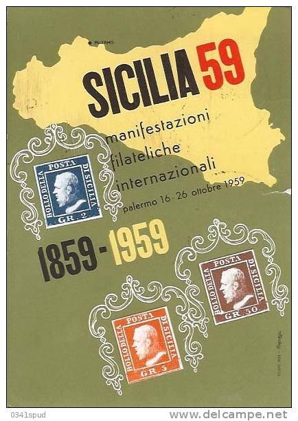 1959  Italia Palermo  Centenary Stamp Centenario Francobollo Sicilia - Altri & Non Classificati