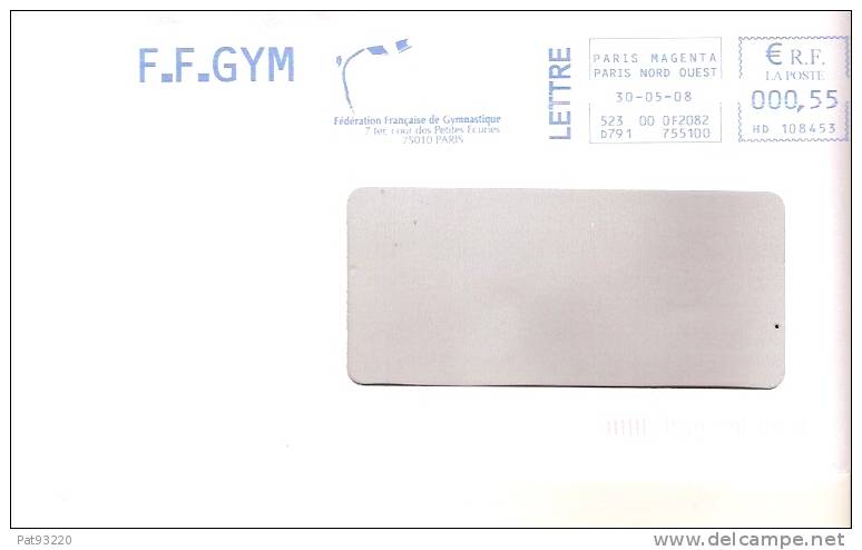 FEDERATION FRANCAISE De GYMNASTIQUE / Enveloppe à Fenetre EMA Circulée  30.05.2008/LOT A - Gymnastics