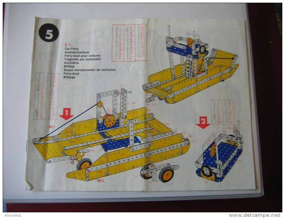 " MECANO "ORIGINAL PLANS POUR CONSTRUCTION  ANCIEN JOUETS / JEUX DE MECANO  N°5 16 PLANS - Meccano