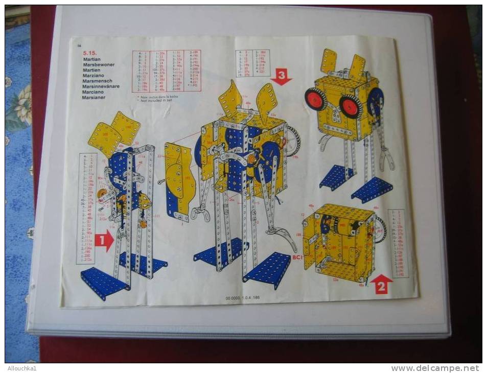 " MECANO "ORIGINAL PLANS POUR CONSTRUCTION  ANCIEN JOUETS / JEUX DE MECANO  N°5 16 PLANS - Meccano