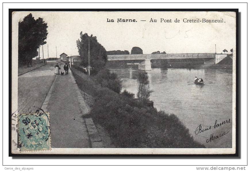 94 CRETEIL, Au Pont De Créteil Bonneuil, Voyagé En 1905 - Creteil