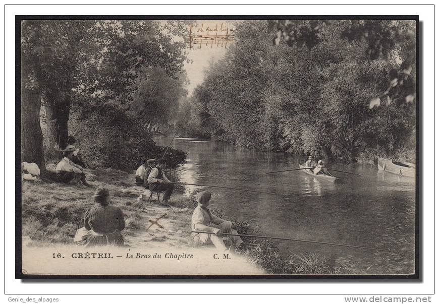 94 CRETEIL, Le Bras Du Chapître, Pêcheurs, Barque, Ed CM -16-, écrite - Creteil