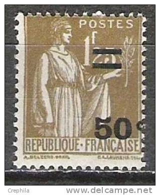 France - 1934 - Y&T 298 - Neuf * - 1932-39 Paix
