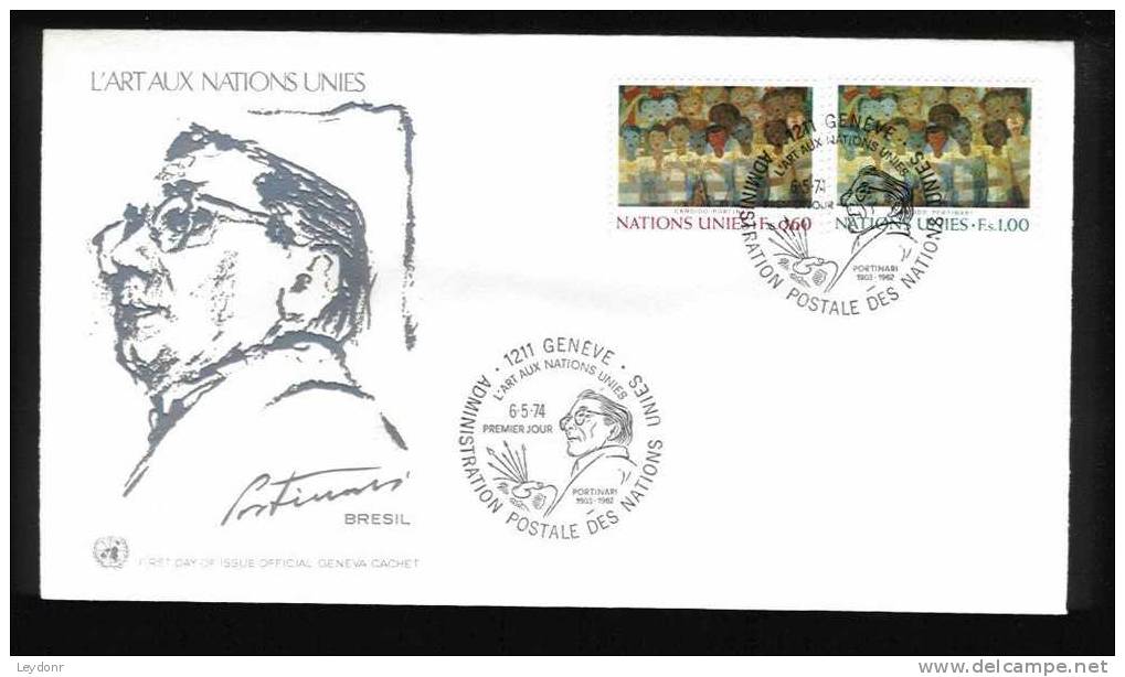 FDC United Nations - Geneva - 6 May 1974 - Art At The U.N. Bresil - Andere & Zonder Classificatie