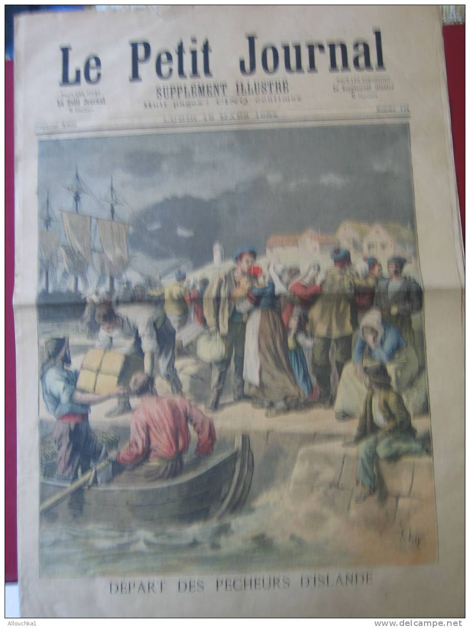 LUNDI 19 MARS 1894 "LE PETIT JOURNAL  SUPPLEMENT ILLUSTRE 8 P/ EMPEREUR D'AUTRICHE EN F/DEPART PECHEURS D'ISLANDE/CHROMO - Le Petit Journal