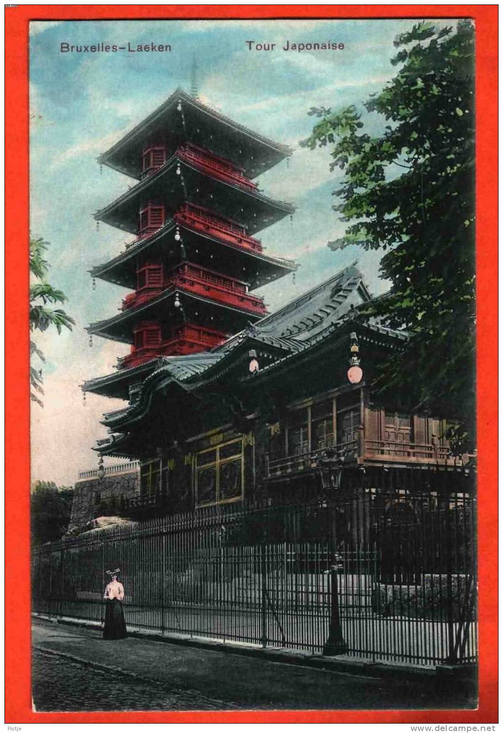 * Laeken - Laken * Brussel, Bruxelles, (1907 Imp. Heiss & Co Cologne) Tour Japonaise, Japan, Toren, Tower, Fence, Old - Laeken