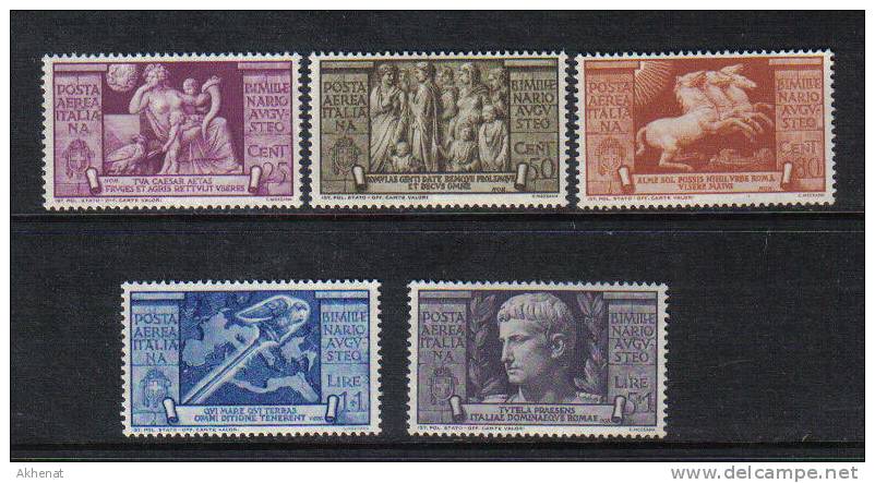 2RG526 - REGNO 1937 , Bimillenario Augusto : Posta Aerea Serie N. 106/110  * - Luftpost