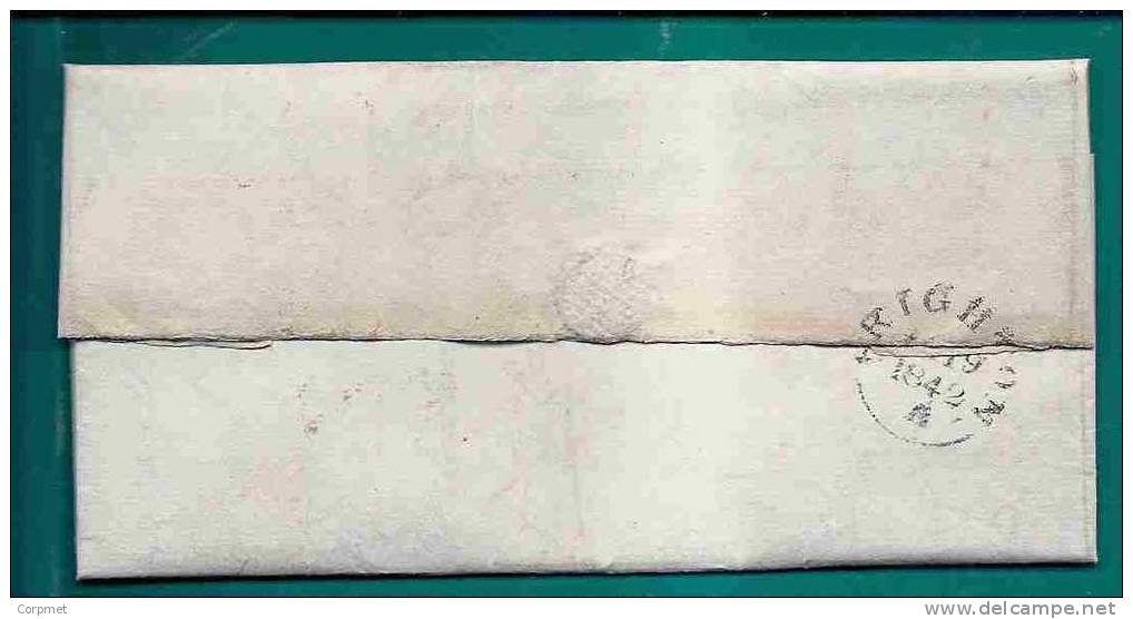 UK - 1842 PRECURSOR - VF CANCELLATIONS - TOMBSTONE PAID RED MARK - BRIGHTON TOWN NAME - TWO LINES 2 1/2 PAID - ...-1840 Prephilately