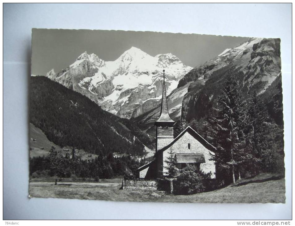 KANDERSTEG. Kath. Kirche  Mit Blümlisalpgruppe - Photo Hs. Lortsdter - Kandersteg