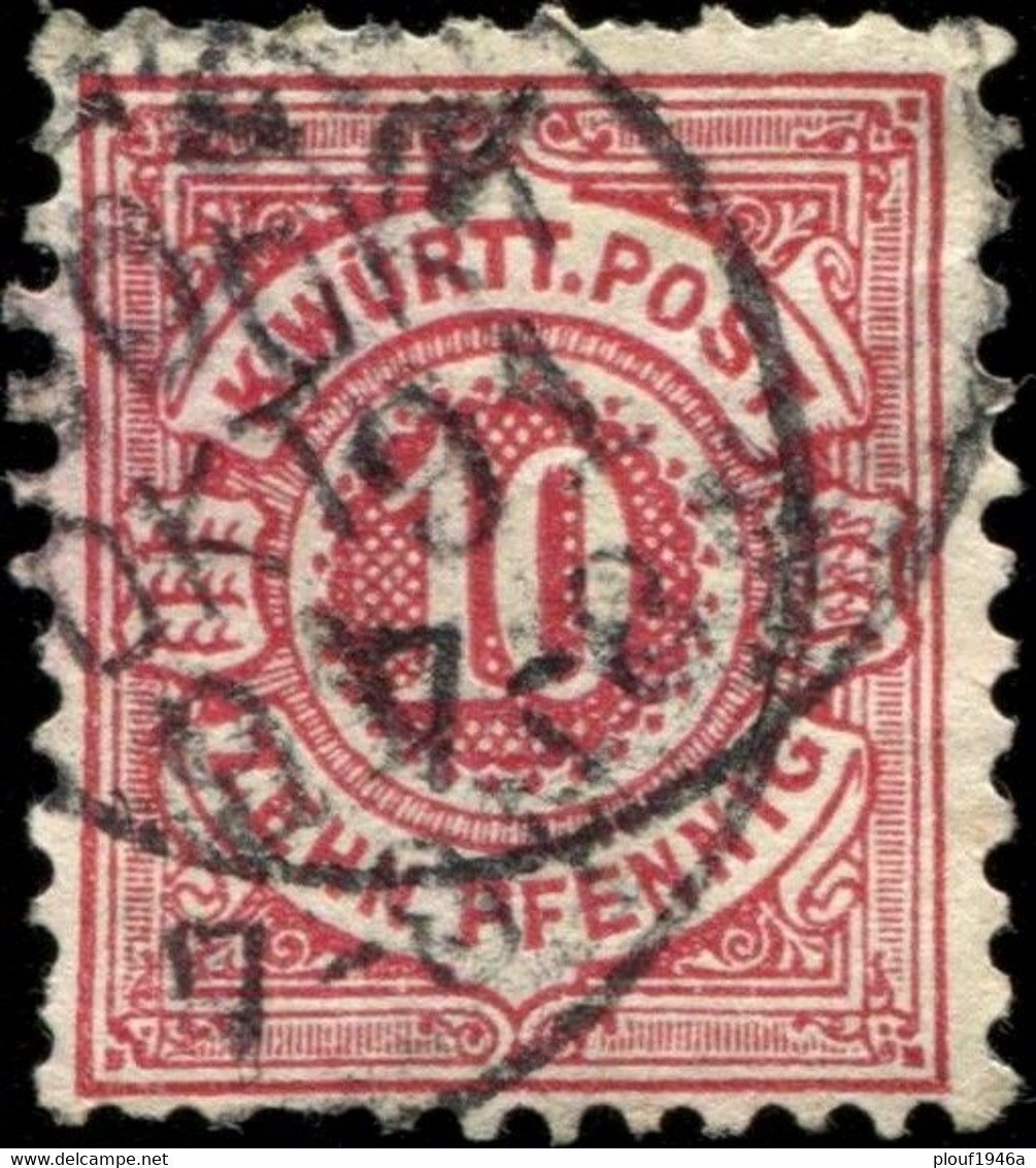 Pays :  20,61 (Allemagne: Wurtenberg (Royaume : Charles Ier (1864-1888)  Yvert Et Tellier N° :  46 (o) - Gebraucht