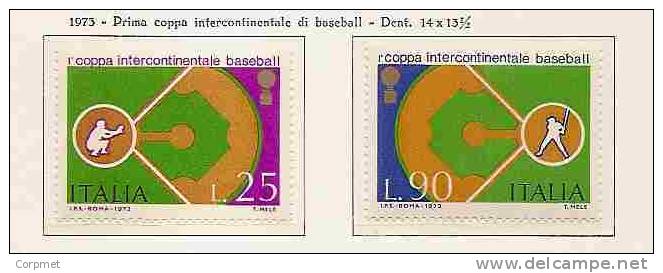 ITALIA - ITALY - 1973 Baseball  - Yvert # 1144/5 - MINT (NH) ** - Honkbal