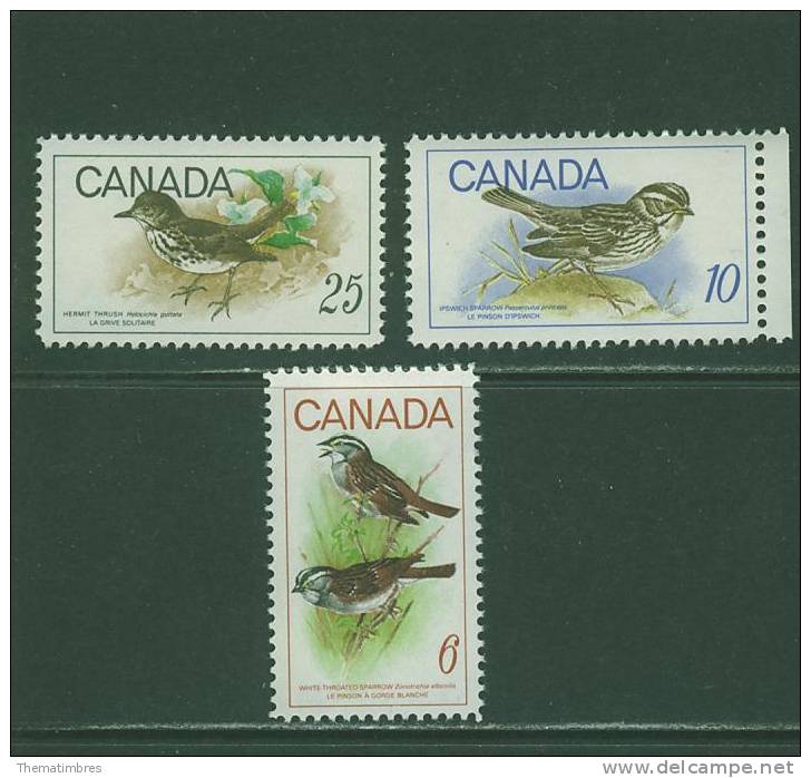 AU0188 Pinson A Tete Blanche D´ Ipswitch Grive Solitaire 422 à 424 Canada 1969 Neuf ** - Unused Stamps