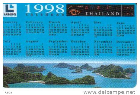 THAILAND  250 BAHT  CALENDAR  1998  LANDSCAPE  CHIP  READ DESCRIPTION !! - Thaïland
