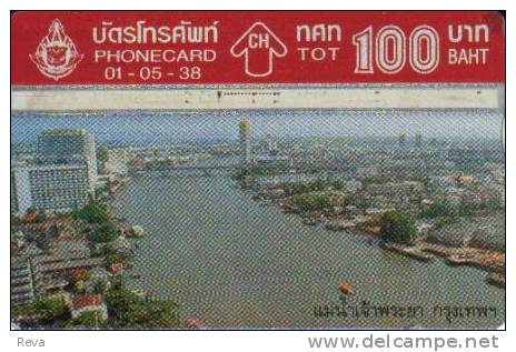THAILAND  100 BAHT   BANGKOK  RIVER  SKYLINE  L & G  CODE: 505E  READ DESCRIPTION !! - Thaïlande