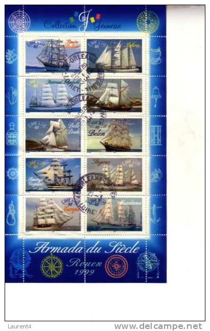 Sailing Ship Mini-sheet For Children Stamp Month - Bloc Feuillet Series Bateaux Voiliers - Used