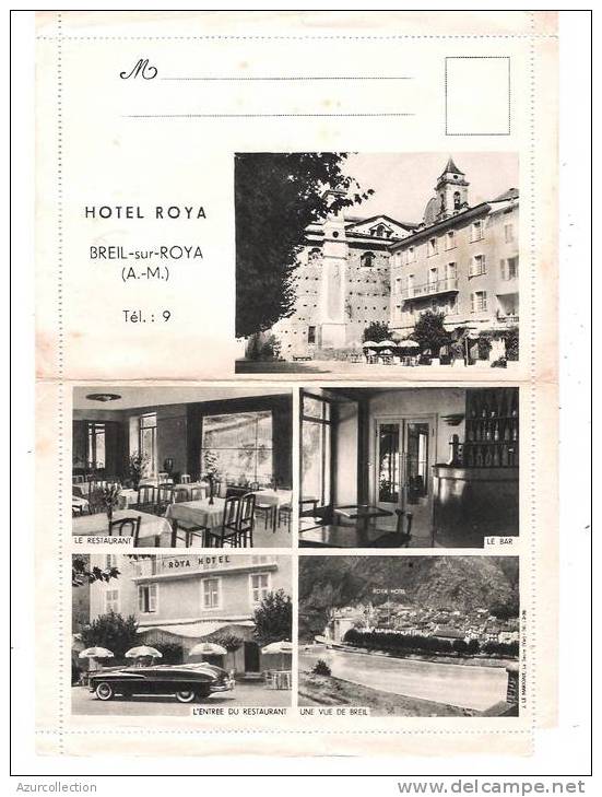 CARTE LETTRE HOTEL ROYA - Breil-sur-Roya